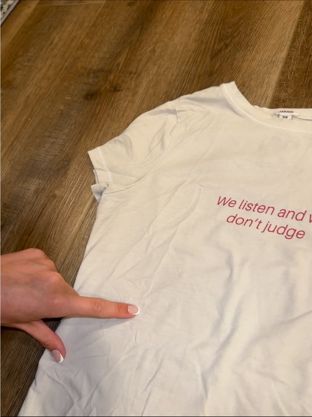 Garage We Listen and We Don’t Judge Graphic Tee - Picture 4 of 6
